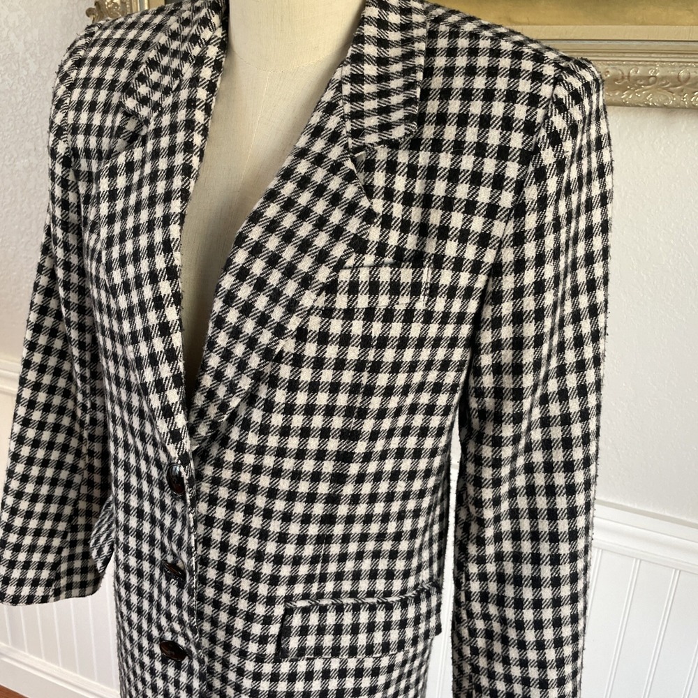 Vintage Y2K Sweet‎ Suit Houndstooth Blazer Long Sz 6 Preppy Oversized Workwear - Picture 3 of 10